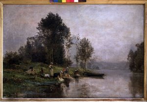 Mistige ochtend aan de Oise door Charles Beauverie