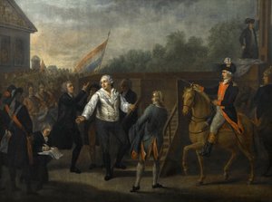 Lodewijk XVI voor het schavot door Charles Benazech