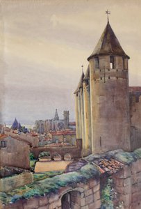 Interieur van de stad Carcassonne, ca. 1904