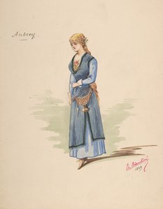 Kostuumontwerp voor Andrey [a], Beschrijvende bladzijde van Accessoires [b], 1889 door Charles Bianchini