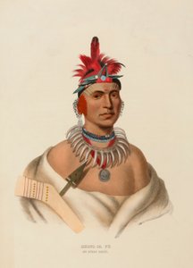 CHONO CA PE. AN OTTOE CHIEF, uit History of the Indian Tribes of North America. door Charles Bird King