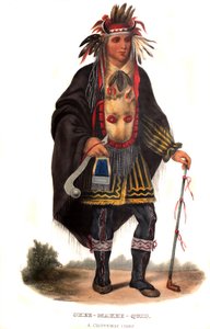 Okeemakeequid, een Chippeway hoofd door Charles Bird King