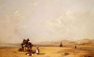 Vissers die hun Vangst Lossen op het Strand in Cardigan Bay door Charles Branwhite