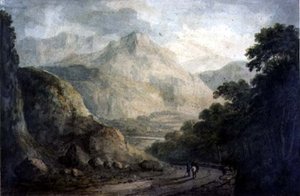 Landschap: Een rotsachtige stroom met beboste oevers, 19e eeuw door Charles Branwhite