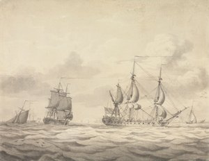 Twee fregatten voor de wind