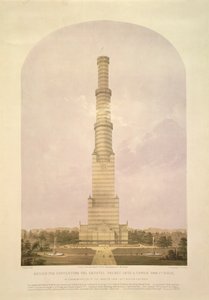 Ontwerp voor het Omzetten van het Crystal Palace in een 1000 ft Hoge Toren, uitgegeven door Ackermann und Co., 1852 door Charles Burton