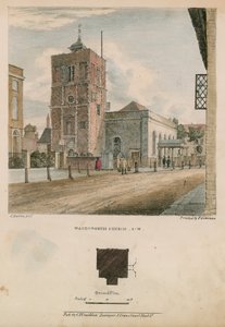 Zuidwestelijke aanblik van de kerk van Wandsworth