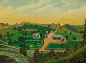 Uitzicht op de Boerderij van Benjamin Reber