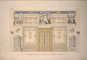 Ontwerp voor de Lyons Hall Gele Tekenzaal in het Grote Paleis van Tsarskoye Selo, begin 1780s