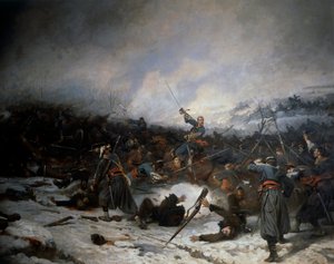Frans-Duitse Oorlog van 1870: De Slag bij Laigny op 2 december door Charles Castellani