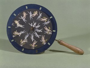 De Phenakisticope met een cherub ontwerpkaart, 1835