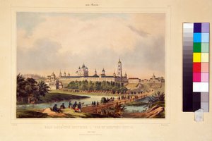Uitzicht op het Sarov-klooster door Charles Claude Bachelier