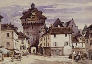 Straatscène in Loches, Frankrijk