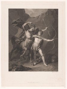 Chiron onderricht Achilles in het boogschieten door Charles Clément Bervic