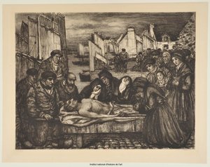 Verdriet in het land van de zee of De slachtoffers van de zee (proefdruk b) door Charles Cottet