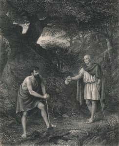 Timon en Flavius Timon van Athene, ca. 1870 door Charles Cousen
