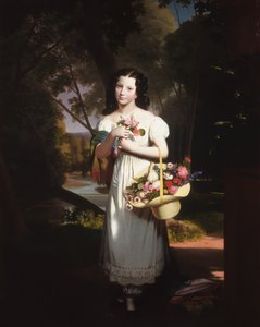 Klein Meisje met Bloemen Amelia Palmer door Charles Cromwell Ingham