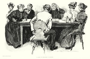 Een spelletje dammen in München door Charles Dana Gibson