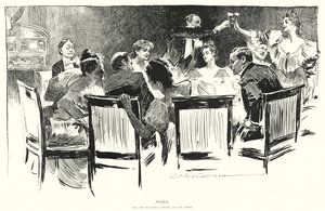 Puzzel, vind de man die betaalt voor het diner door Charles Dana Gibson