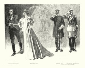 Rudolph Rassendyll, Prinses Flavia, Kolonel Sapt, Luitenant Bernenstein door Charles Dana Gibson