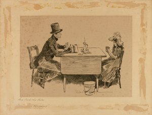 Tom Pinch en zijn zus, uit "Martin Chuzzlewit". door Charles Dana Gibson