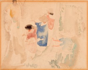 Artiesten schetsen door Charles Demuth