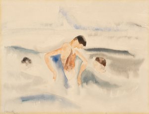Drie Figuren in Water