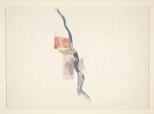 Boomabstractie (waarschijnlijk studie voor Rode schoorstenen, 1918?) door Charles Demuth