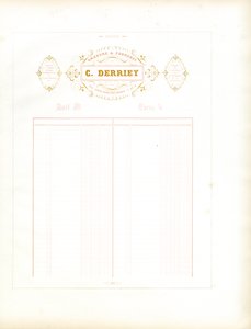 Gouden briefhoofd van Maison C. Derriey (print) door Charles Derriey