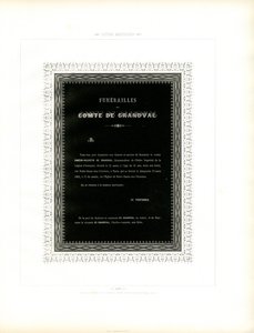 Rouwkaart met ornamentele lijst (print) door Charles Derriey