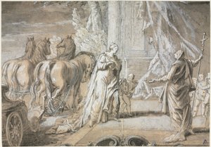 Madame de Maintenon keert terug naar de Katholieke Kerk, 1700s door Charles Dominique Joseph Eisen