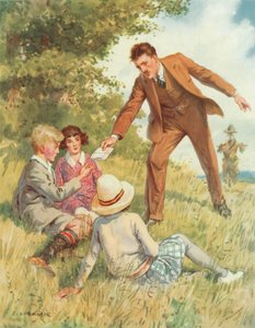 "Zijn jullie jongeren bereid iets voor je land te doen?", scène uit Secret Service door Charles Edmund Brock