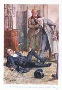 Hij deed geen poging om weer op te staan: maar bleef daar liggen, om zich heen kijkend door Charles Edmund Brock