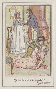 Illustratie voor Sense and Sensibility door Jane Austen door Charles Edmund Brock