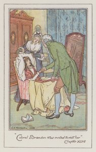 Illustratie voor Sense and Sensibility door Jane Austen door Charles Edmund Brock