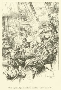 Illustratie voor Westward Ho! door Charles Kingsley door Charles Edmund Brock