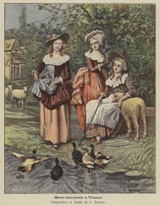 Marie Antoinette in het Trianon door Charles Edouard Delort