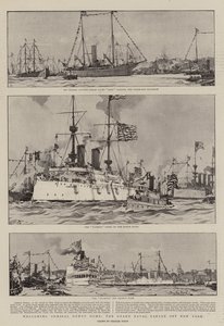 Admiral Dewey Thuis Verwelkomen, de Grote Marineparade bij New York door Charles Edward Dixon