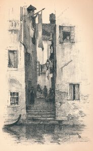 Een straat in Venetië, 1895 door Charles Edward Holloway