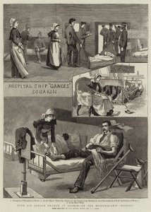 Met Sir Gerald Graham in Suakim, op het Hospitaalschip Ganges door Charles Edwin Fripp