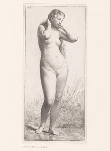 Staande naakte vrouw door Charles Emile Jacque (attributed to)