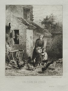 Een hoek van de tuin door Charles Emile Jacque