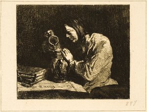 Buste van een Man door Charles Emile Jacque