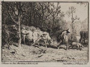 Koeherder door Charles Emile Jacque