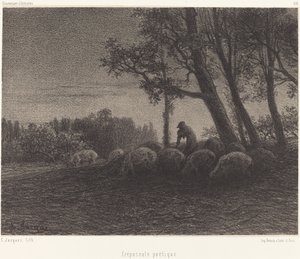Crepuscule poetique door Charles Emile Jacque