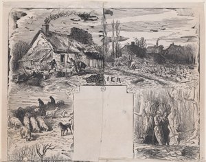 Februari uit Album van rustieke onderwerpen, 1859 door Charles Emile Jacque