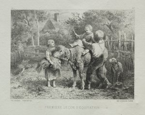Eerste rijles door Charles Emile Jacque