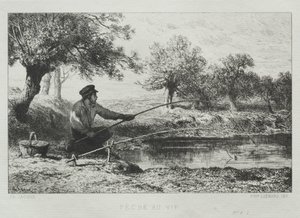Vissen door Charles Emile Jacque