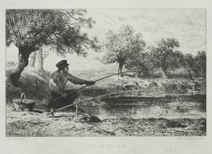 Vissen door Charles Emile Jacque