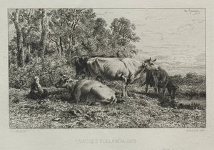 Hollandse koeien door Charles Emile Jacque